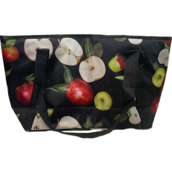 NEW Truvani Signature Insulated Soft Cooler Bag Black Apple Print - Picture 2 of 9